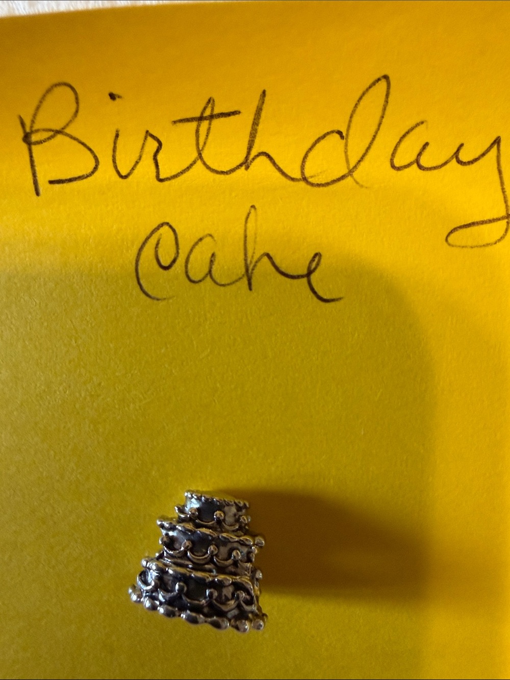 Silver Birthday Cake Charm in Silver